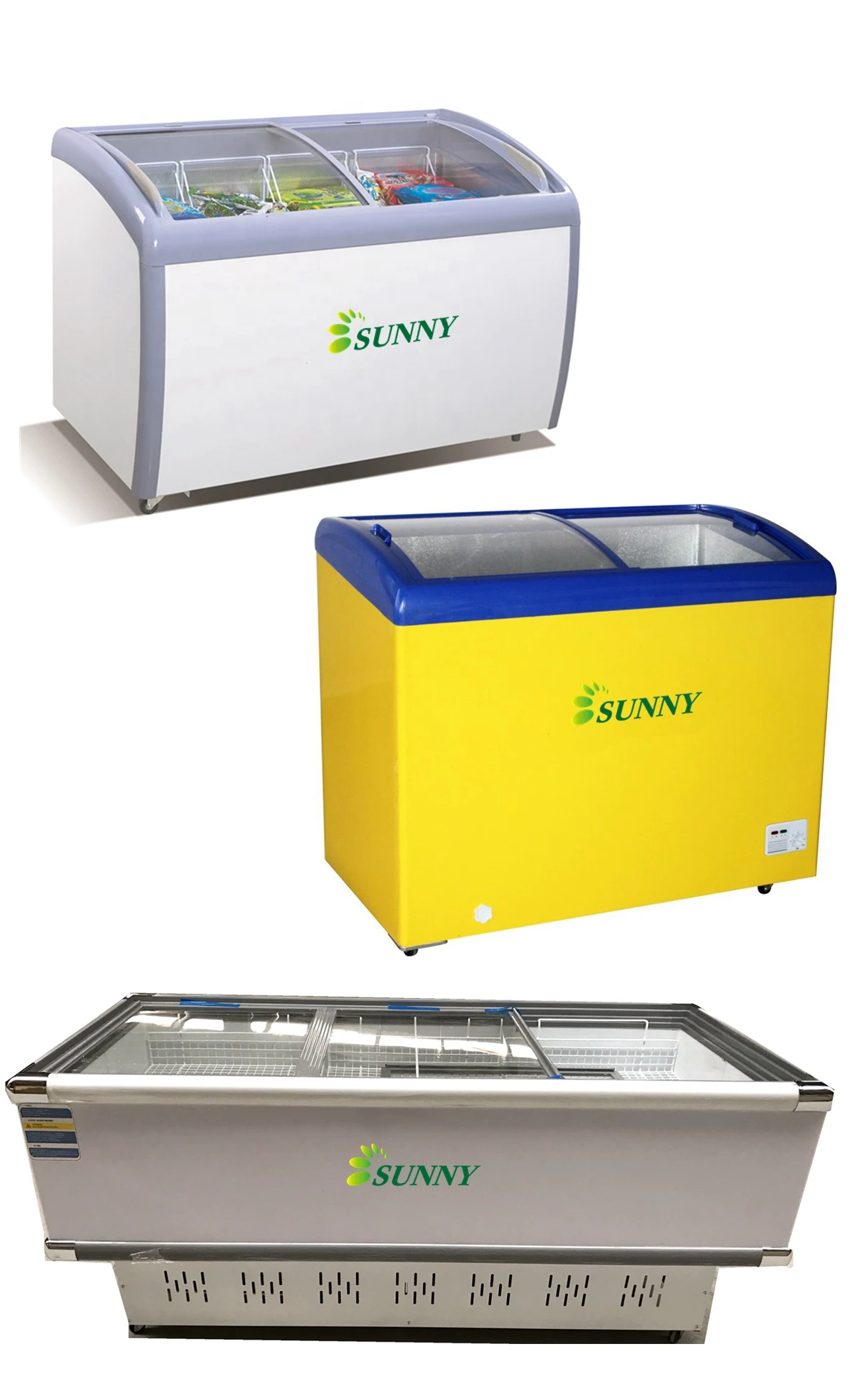 Good prices DC 12V 24V Display solar freezer with glass door High Quality Ice Cream Solar Freezers
