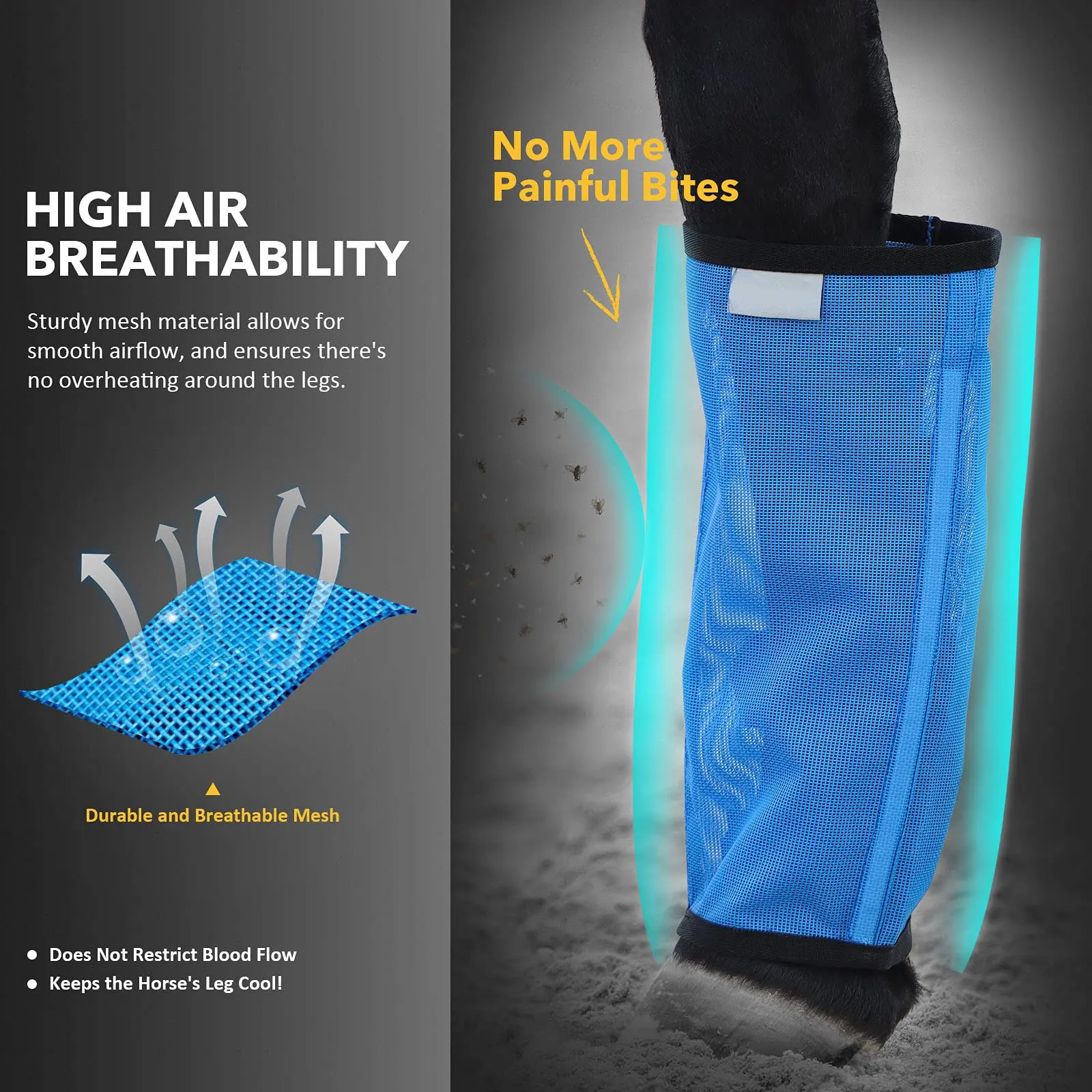 2022 New OEM Durable PVC Prevent Fly Bites Breathable UV Resistant Protection A Set Of two Horse Leg Guards Mesh Horse Leggins