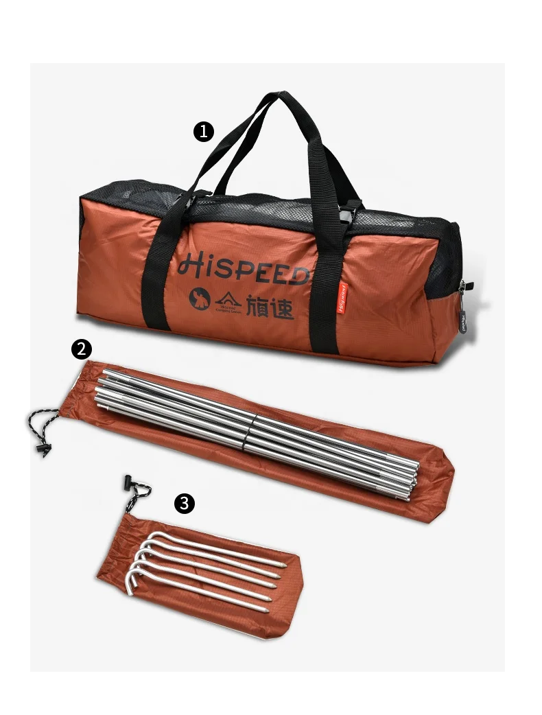 HISPEED 4 Season Hiking Tent Lightweight Professional 210T Polyester Waterproof Hiking Backpack Tent