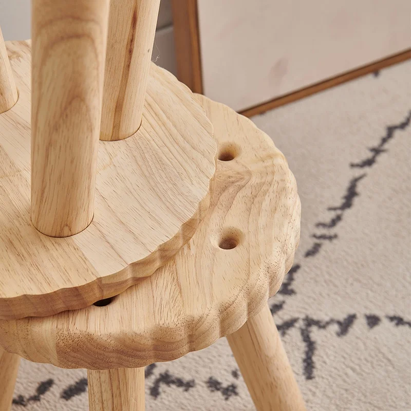 Living Room Furniture 100% Solid Wood Chairs Balconies Small Stools Kindergarten Student Chairs Outdoor Wooden Chairs