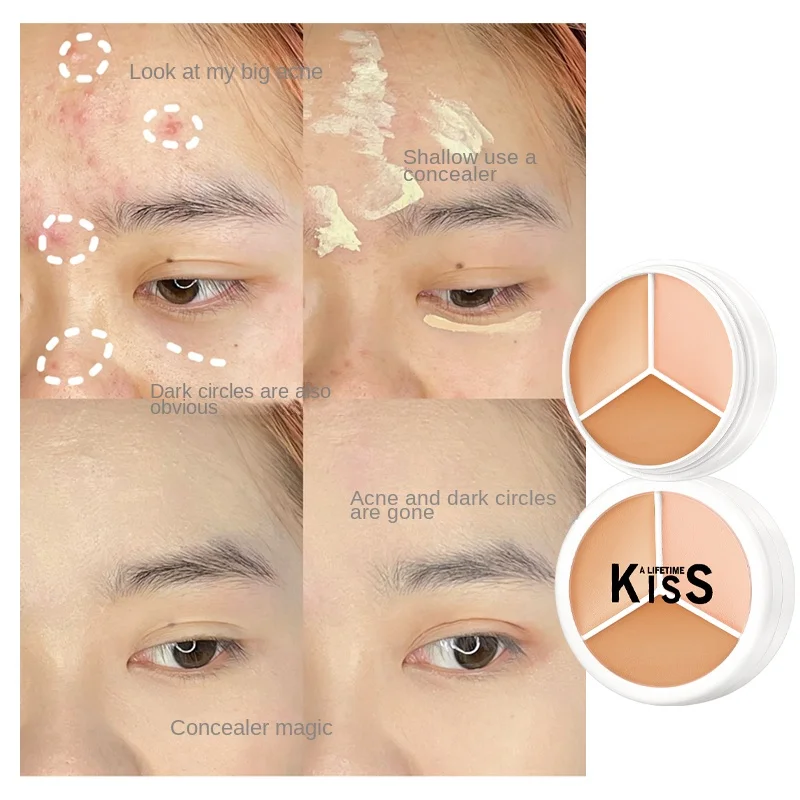 PAQIMAN Concealer Foundation Cream Palette Waterproof Makeup Base Cream Vegan Color Corrector 3 in 1  Concealer