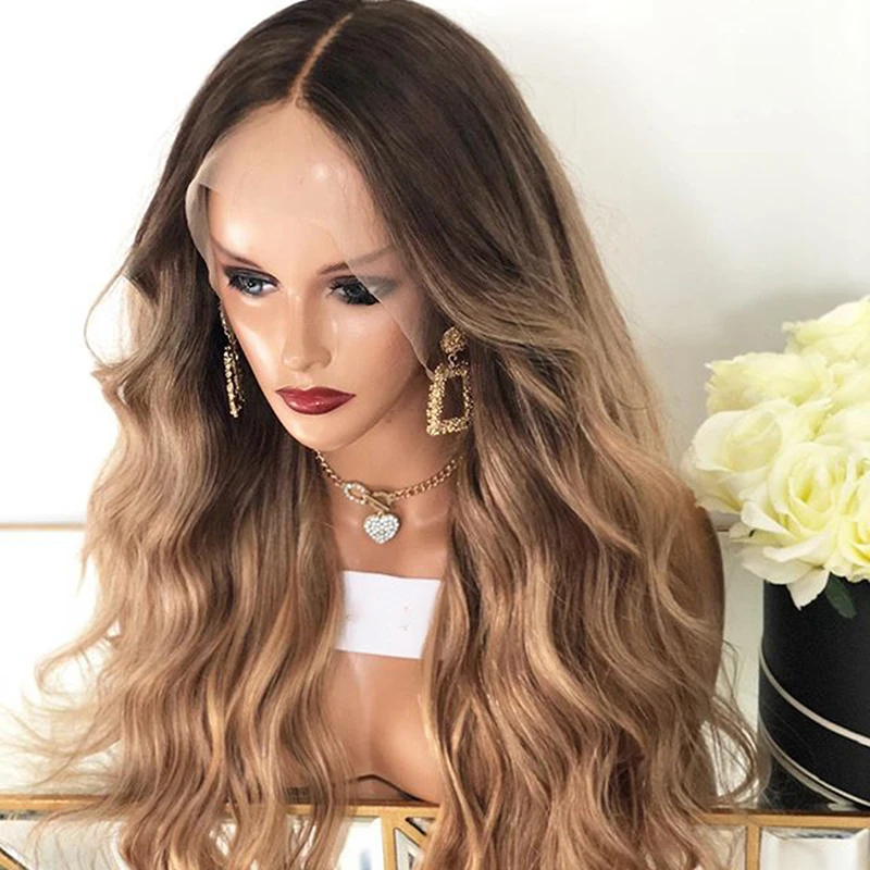 
Wholesale 13X6 Lace Frontal Human Hair Wigs Pre-Plucked 4/Brown Color Brazilian Virgin Hair Natural Wave Lace Wig For Woman 