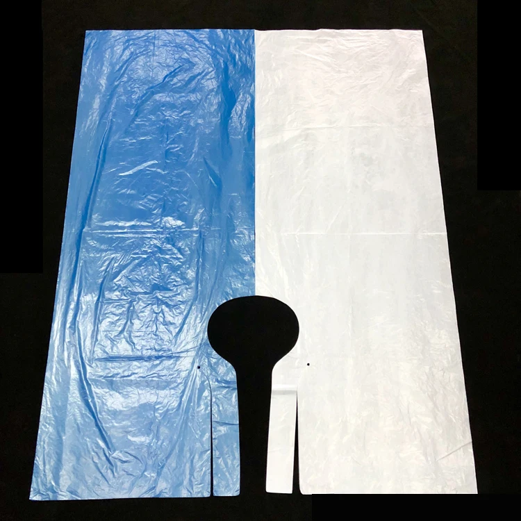 OEM 100pcs PE Clear Disposable Waterproof Professional Salon Shampoo Barber Custom Capes  for adults kids painting cooking