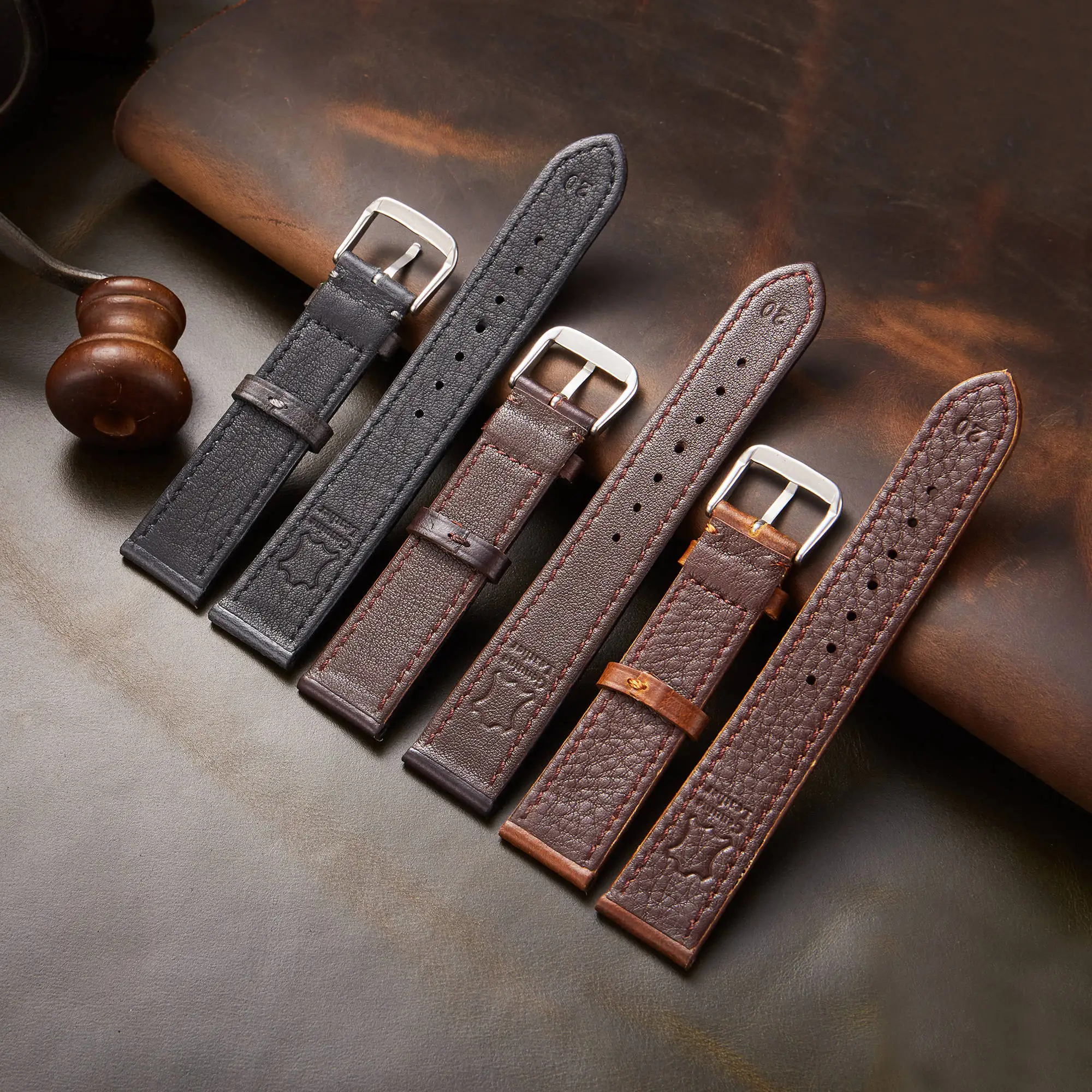 Top Grain Genuine Leather retro Watchband head layer cowhide vintage Watch Straps oil wax skin band 18/19/20/21/22mm