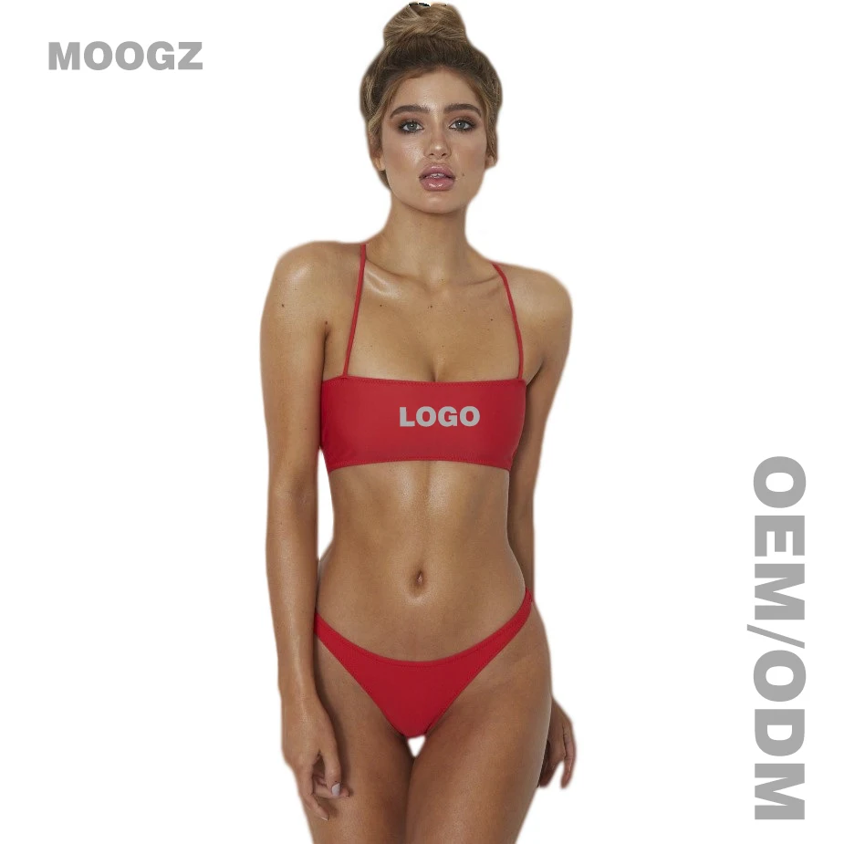 The new sexy BIKINI in solid color with a split cross strap