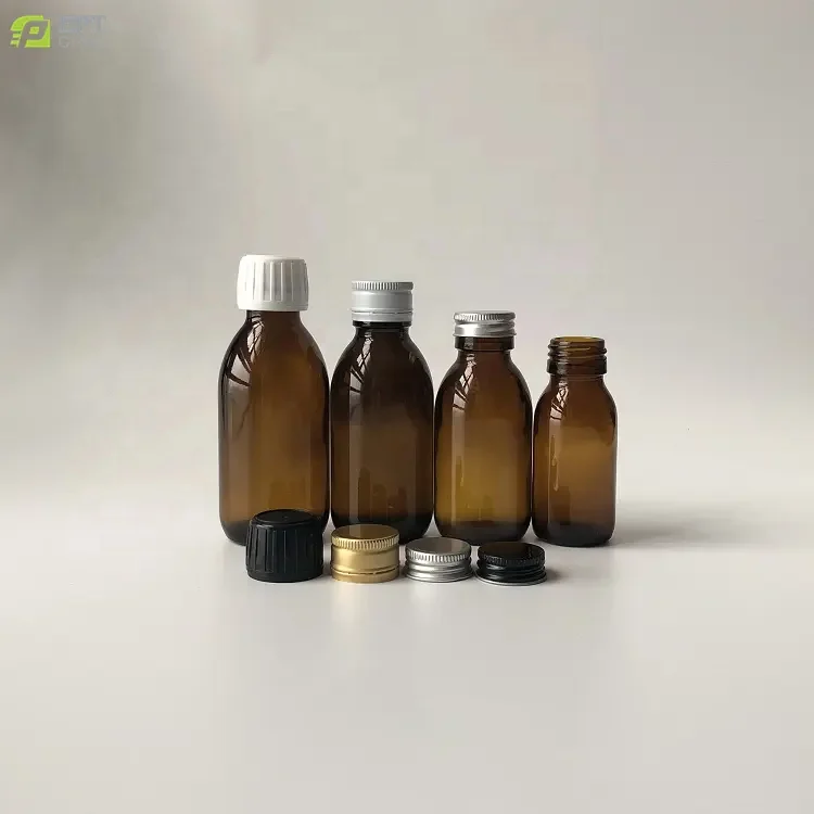 30 60 90 125 150  250 300 500 1000 ml Pharma Sirop Amber Glass Medicine Oil Bottle Cough Syrup