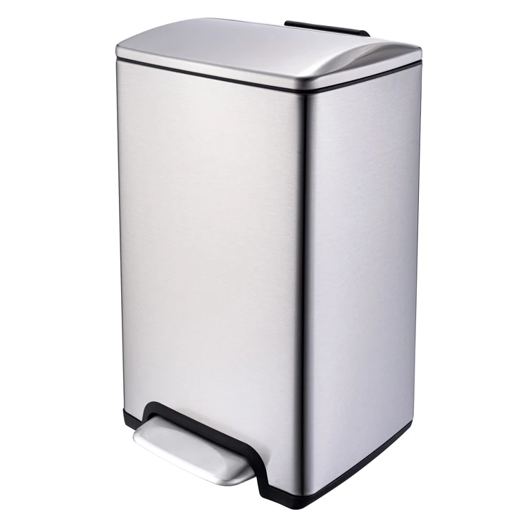 Factory stainless steel trash can 15L garbage recycling bin with foot pedal