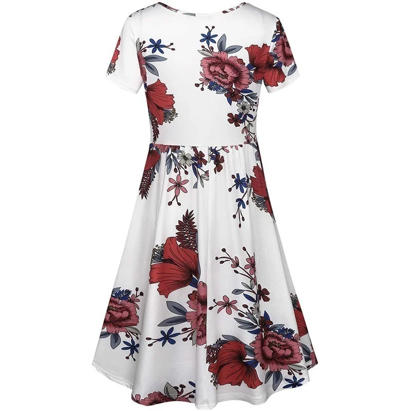 
Women Print Flower Maternity Nursing Dress Summer Short Sleeves Pregnancy Clothing Casual Vestido Embarazada 