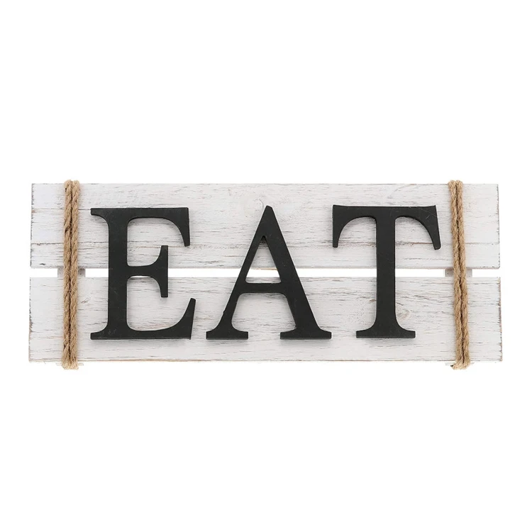  Деревянный настенный художественный знак Eat Wood деревенский примитивный декор для стен