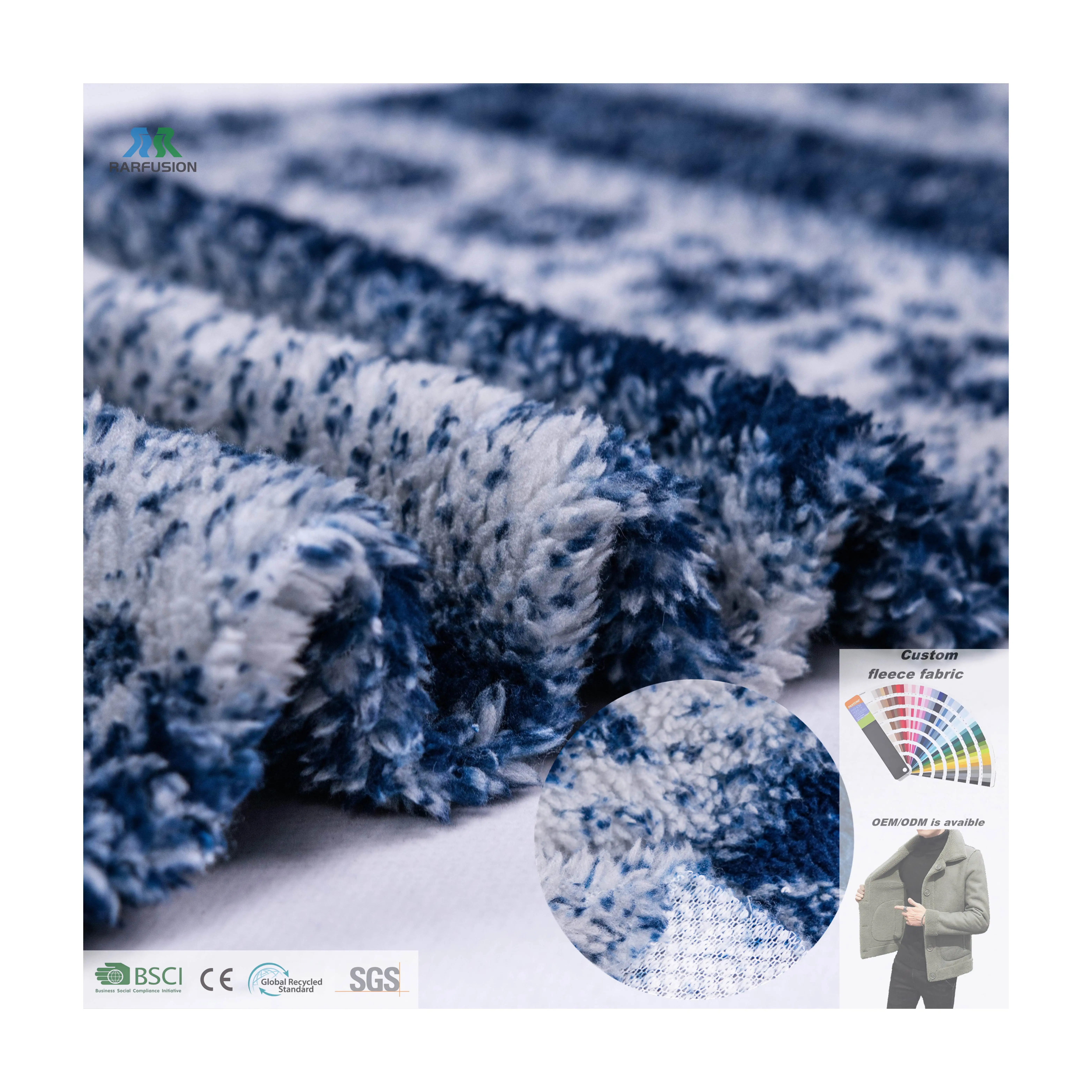 Shaoxing Factory Direct Knitted Print Heavy Weight 190-350GSM Sherpa Fleece Polar Fleece Single Side Shu Velveteen for Sleepwear
