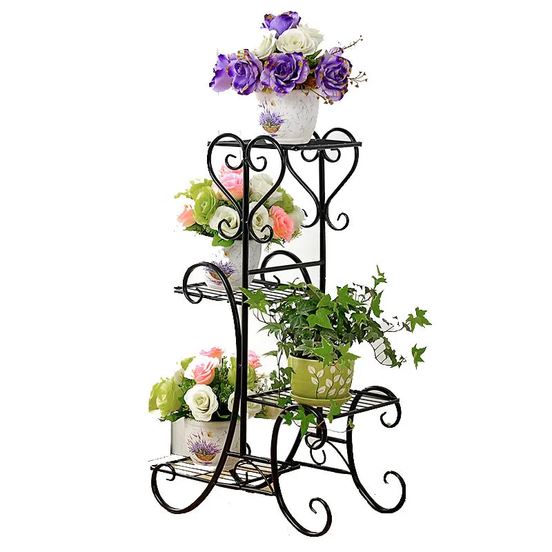 
European-style Balcony Stand For Flower Pots Outdoor Home Decor Iron Metal Plant Stand 