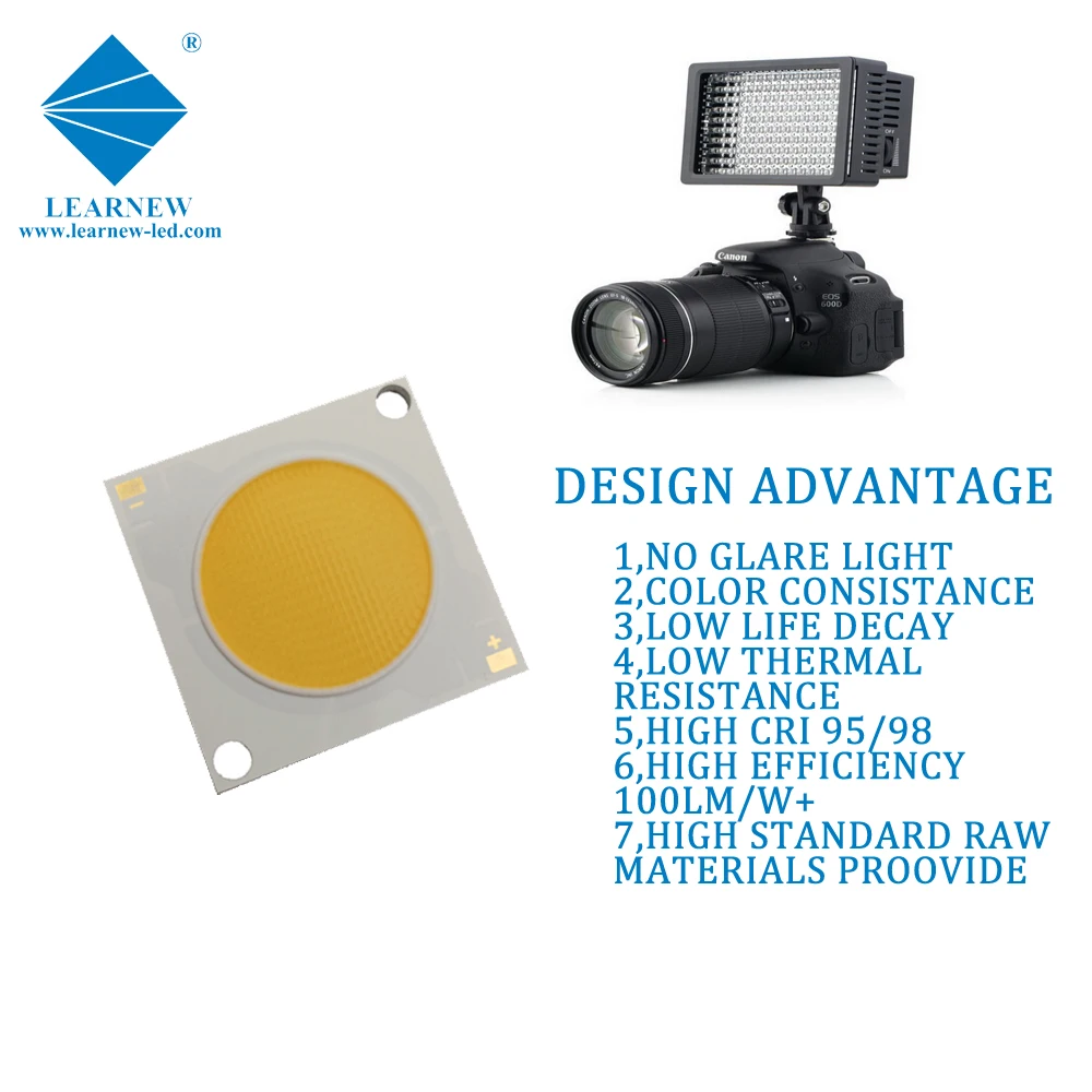 
high cri 95 98 30w warm white natural white and pure white 28*28mm high efficiency cob led chip for led movie light 