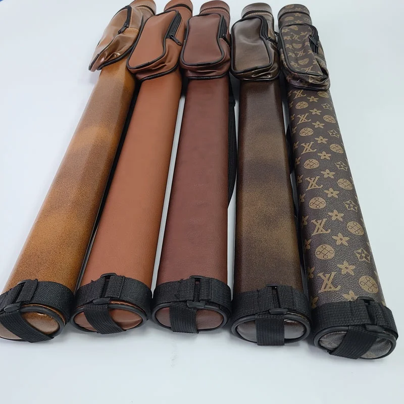 Xmlivet New colorful Cheap 2 holes PU leather Pool billiard cue case 1Butt 1shaft for 1/2 split 9 balls Billiard accessories