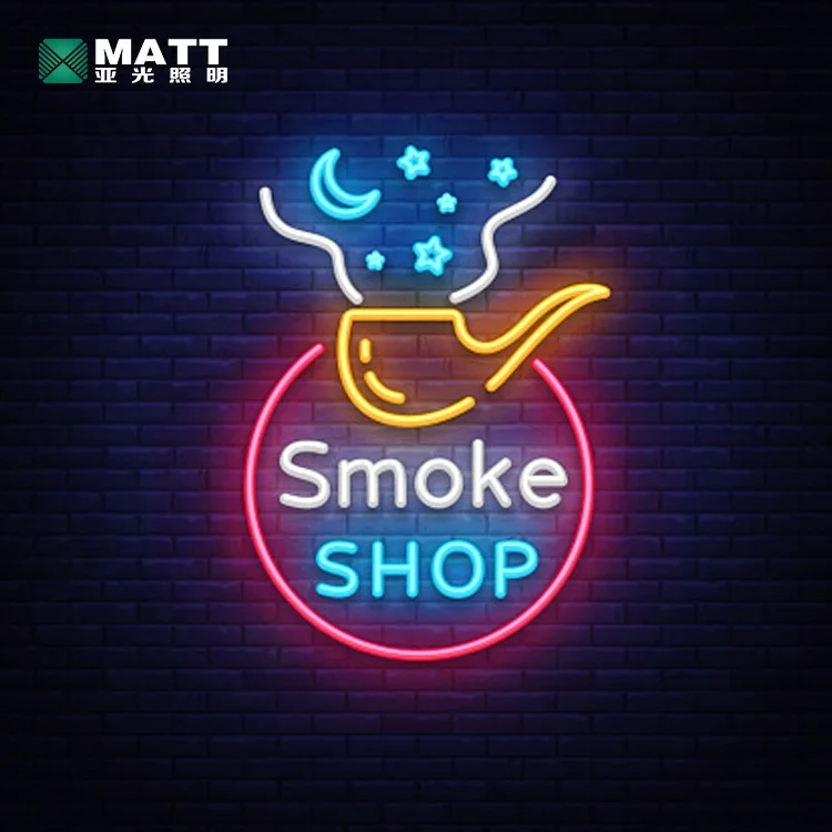 Matt 2024 DropShipping Custom Hookah Neon Sign New Stylish Popular Led Neon Light Wall Decoration Open Sign For Smoke Shop