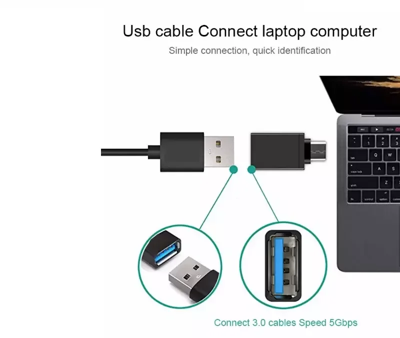  Высокоскоростной адаптер Otg Usb Type C папа-Usb 3 0 мама для