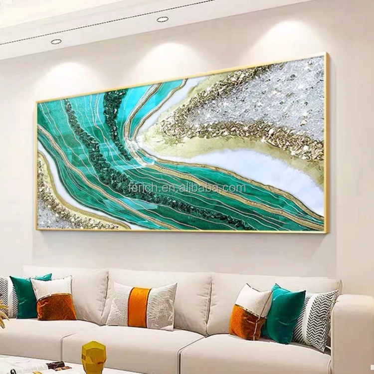 Modern Decor Handmade Painting Hand Painted Oil Marble Painting Canvas Frame For Pictures Living Room Cuadros Decorativos Sala