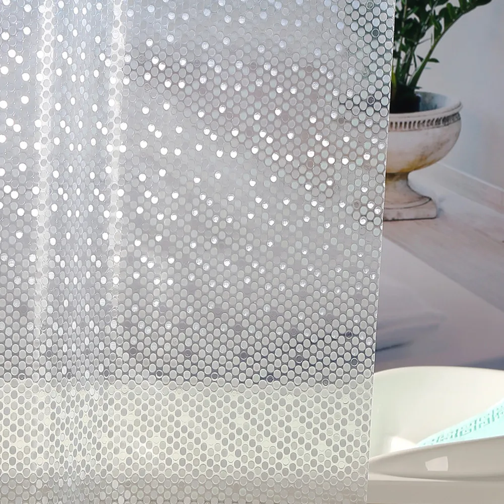 Digital Printing Custom EVA Clear Shower Curtains With Hooks Bathroom Curtains