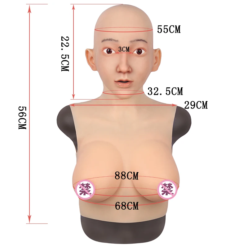silicone mask Make Up Beauty Face Mask Cosplay Masquerade Supplies Crossdresser Realistic Silicone Female Mask with breast