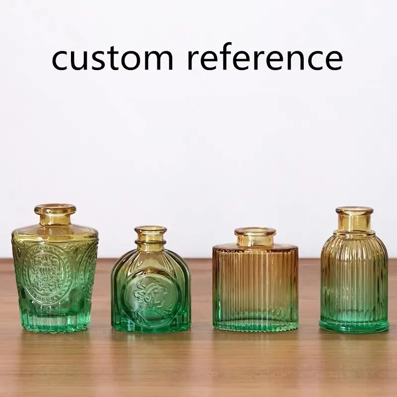 Empty perfume Diffuser Bottle 150ml 230ml Engraving Pattern Reed Diffuser Glass Bottle