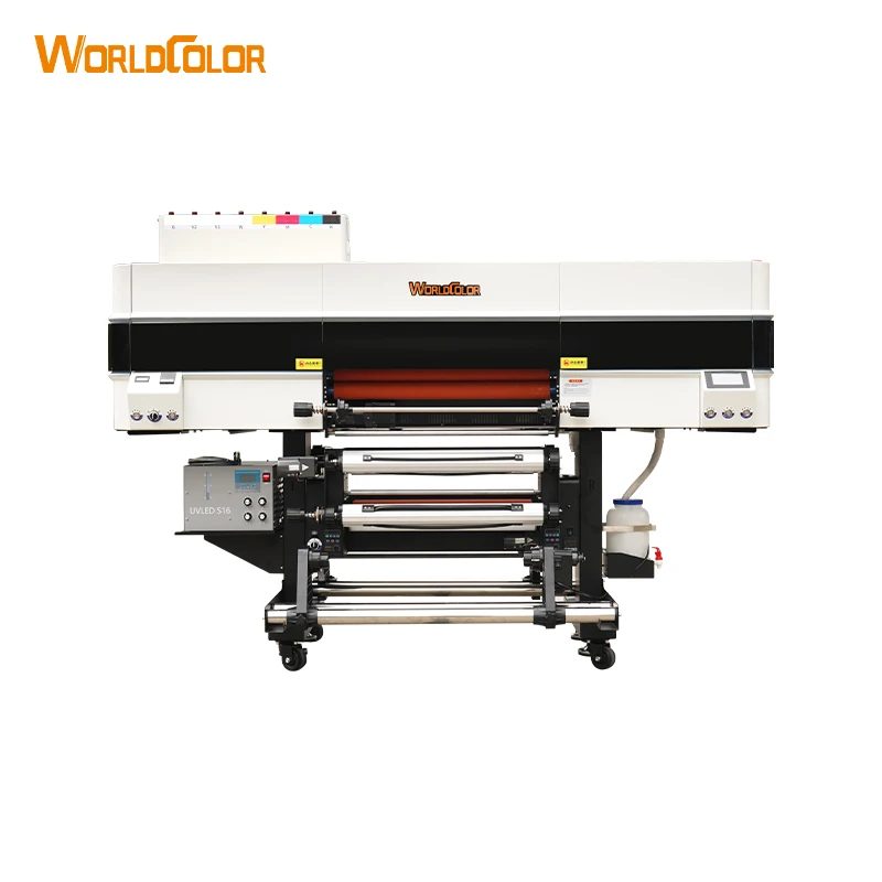 Worldcolor UV DTF printer 60cm 4 heads UV Roll to Roll Printer Foil Printing UV Printer with Laminator All in One