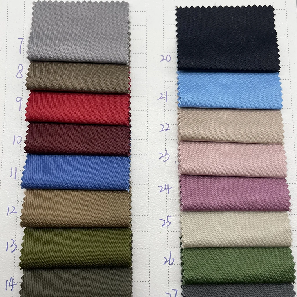Cotton Spandex sateen Fabric Eco-friendly Woven Dyed pants 240gsm 3% Spandex 97% Cotton Satin Drill Fabric