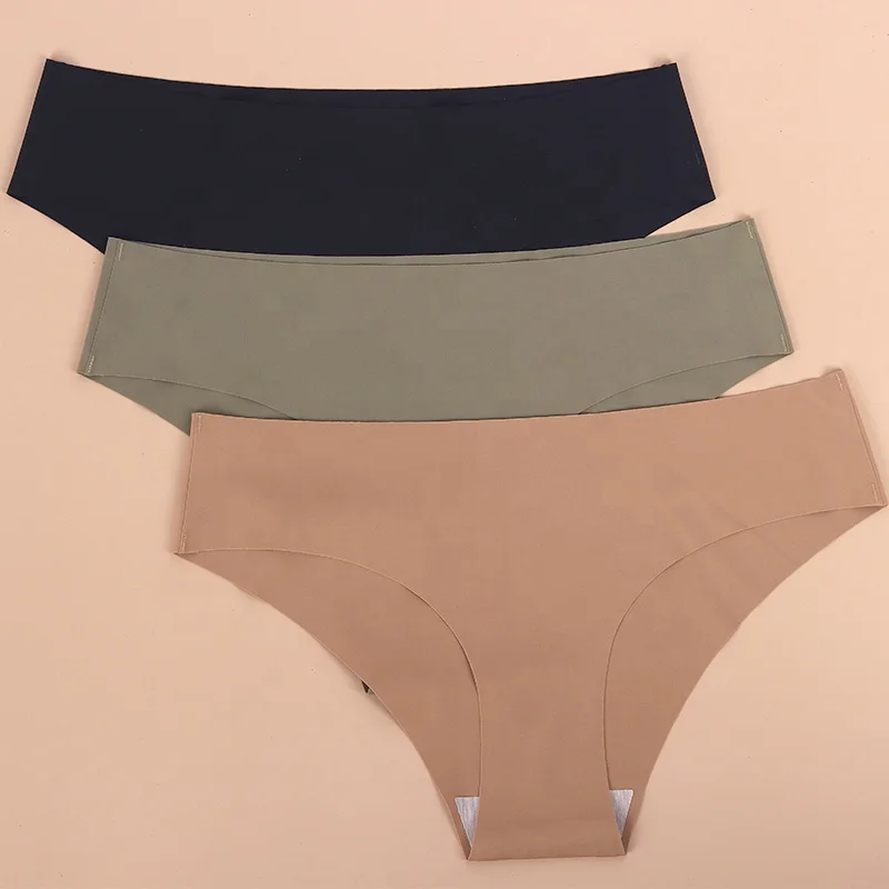 Wholesale Ladies Underwear Seamless Laser Cutting Panties Mid Waist Ice Silk Traceless Invisible Briefs Women Seamless Panty