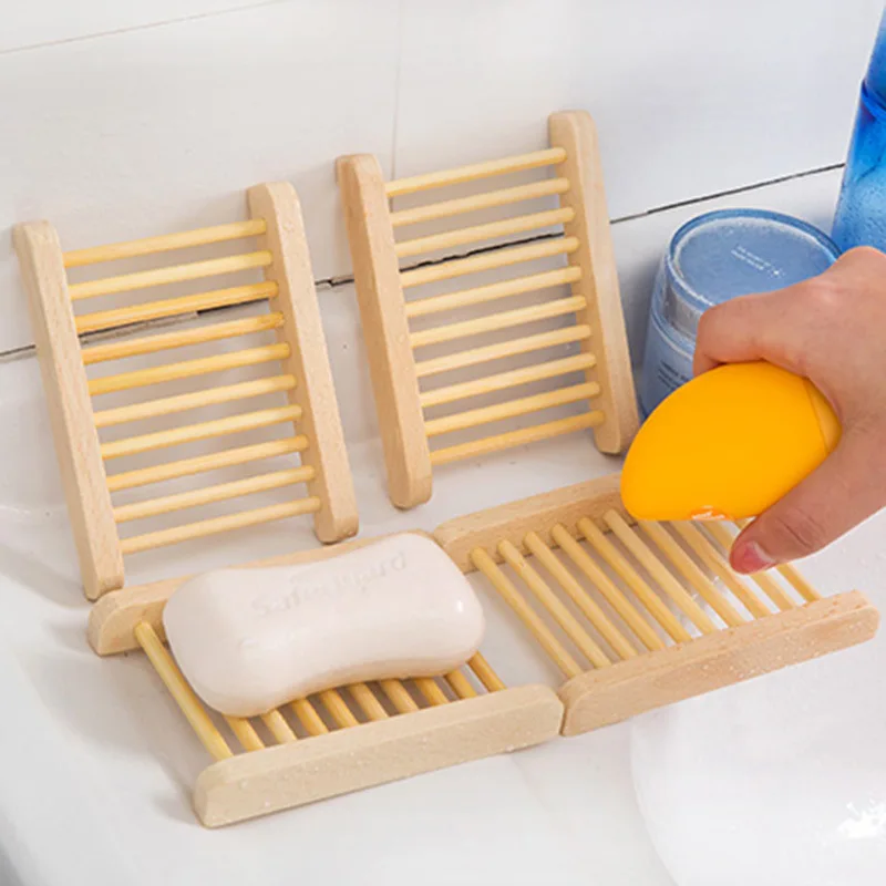 Natural Wooden Soap Dish Tray Holder Creative Storage Rack Plate Box Container for Bath Shower Bathroom Supplie