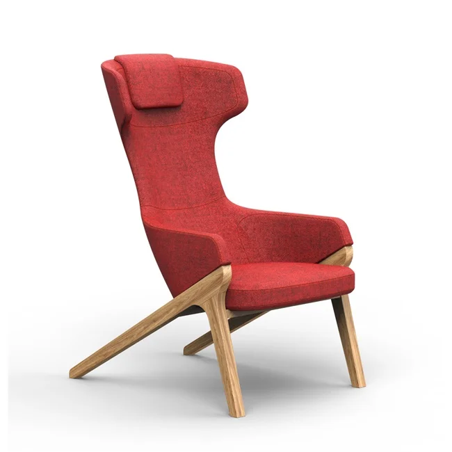 
High Back Big Ash Wood Legs Soft Commercial Furniture Loose Leisure Boss Chair 