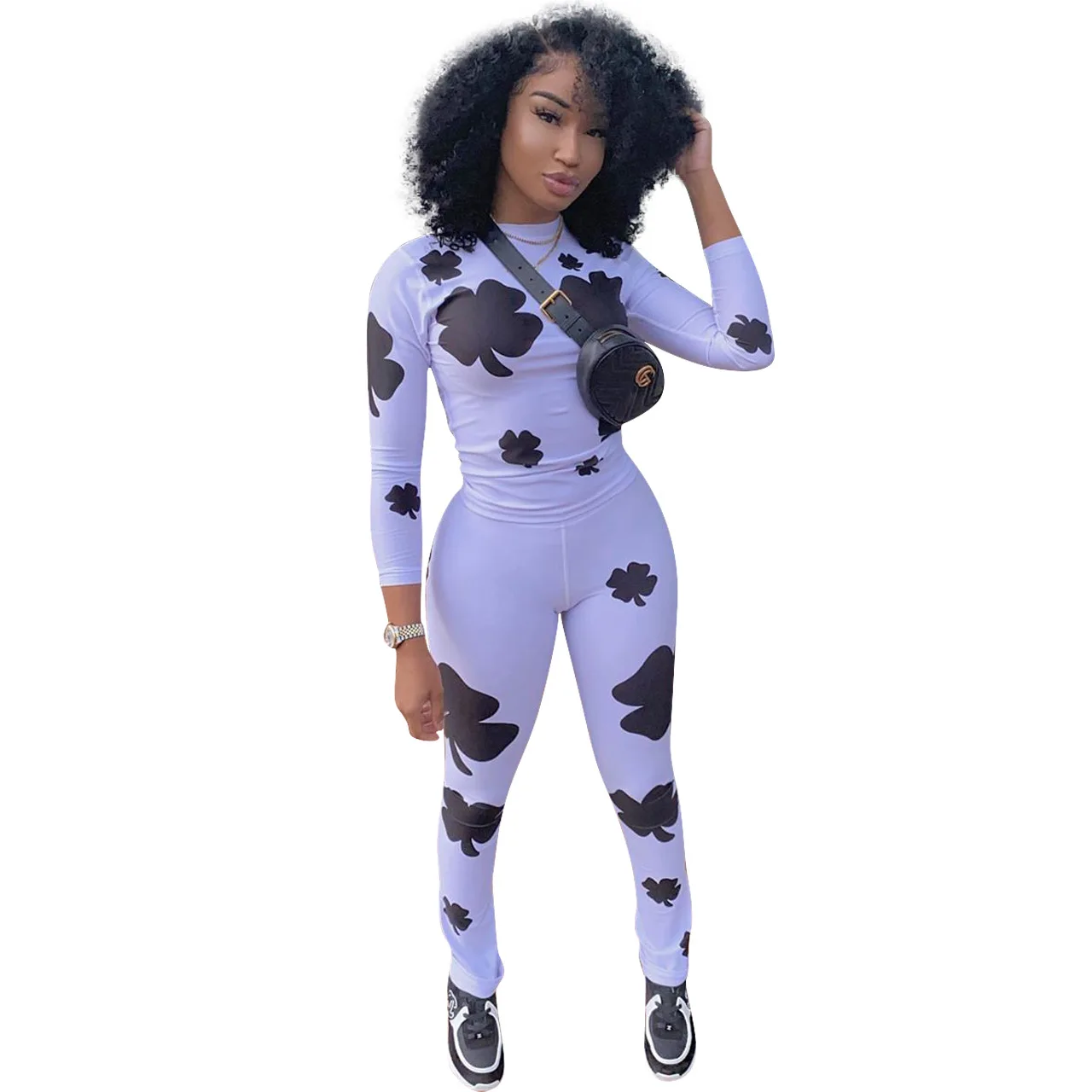 Dropshipping New Arrivals Print Bodycon Casual Womens Sets Women Clothing Sets 2022 Fall Clothing For Women