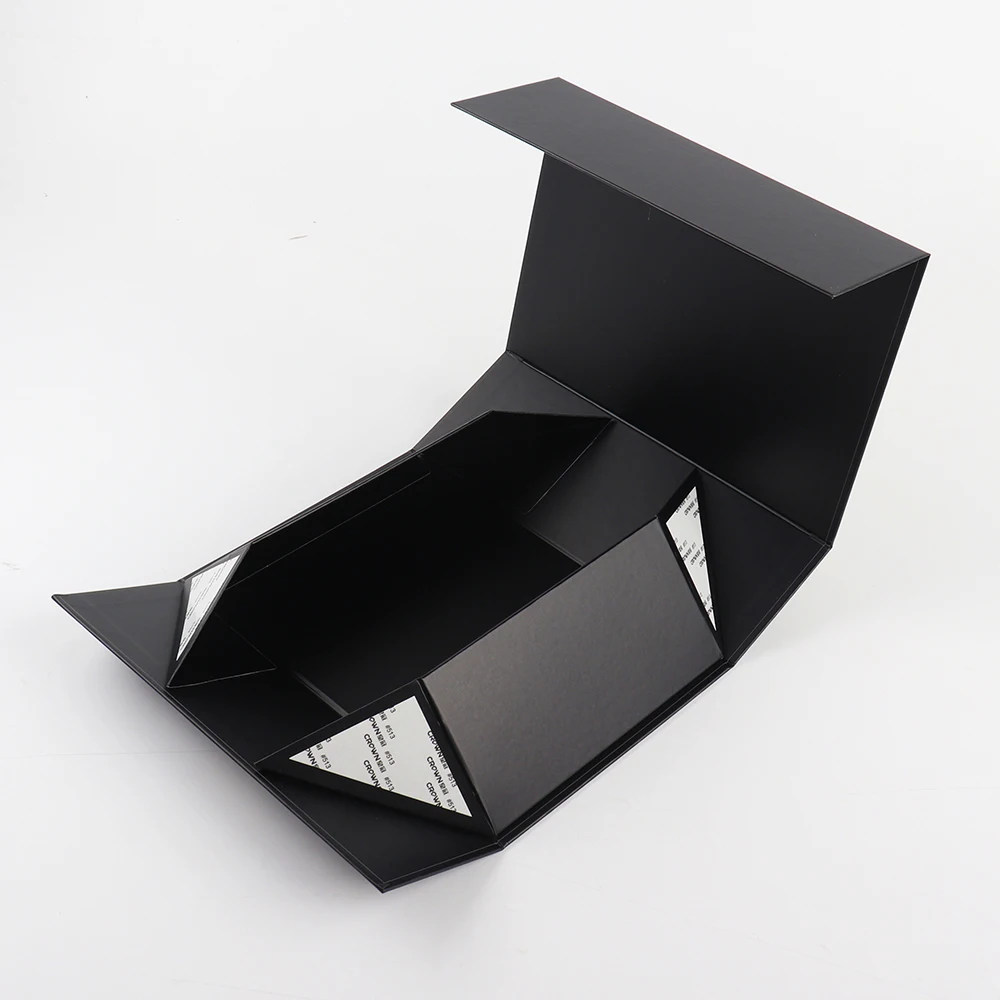 Factory Custom wig packaging boxes luxury Magnetic Closure Black Book Shape Cardboard packaging Gift boxes with foam insert
