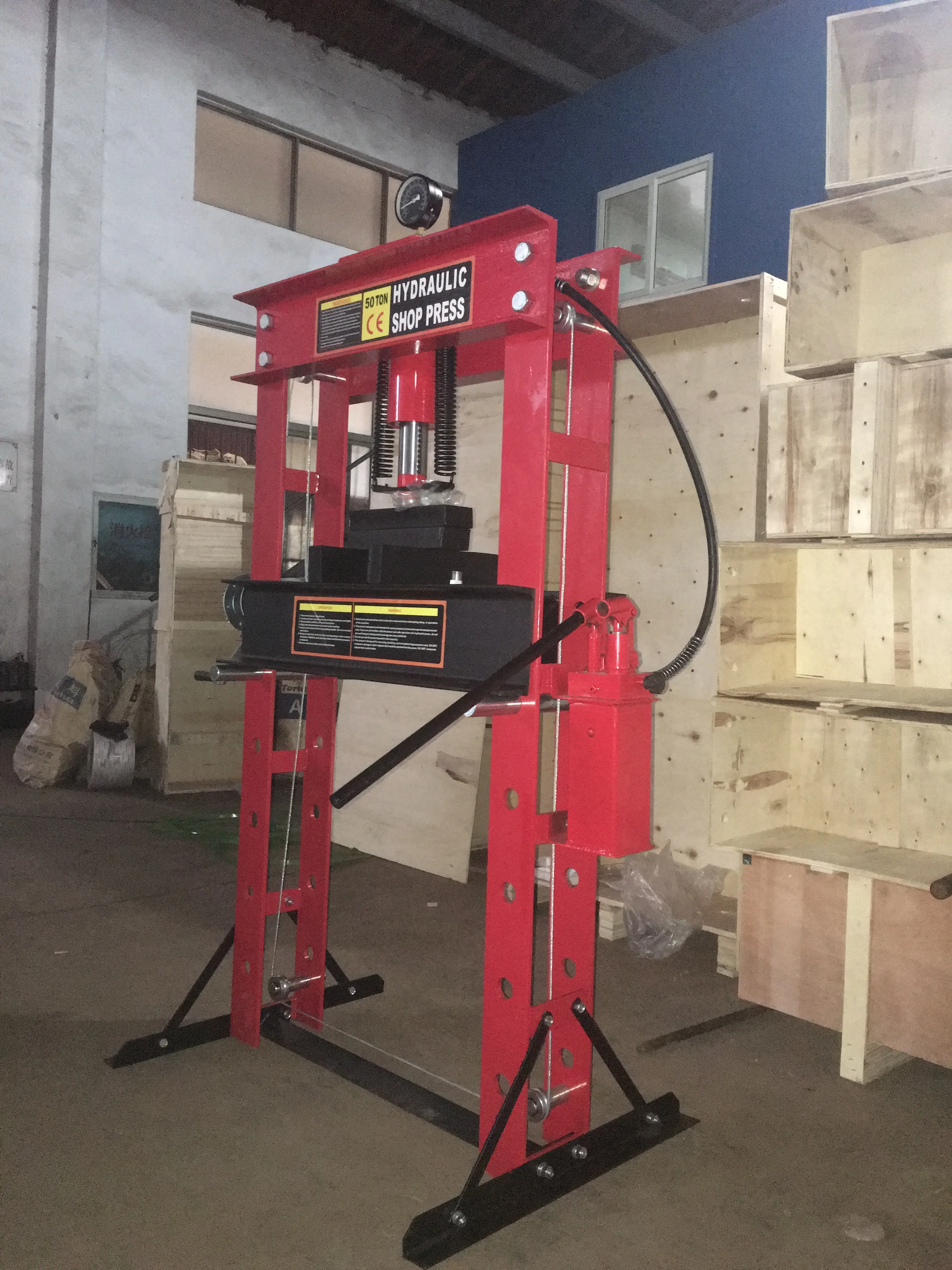 Double Pump 50 Ton Hydraulic Shop Press  Machine With Gauge