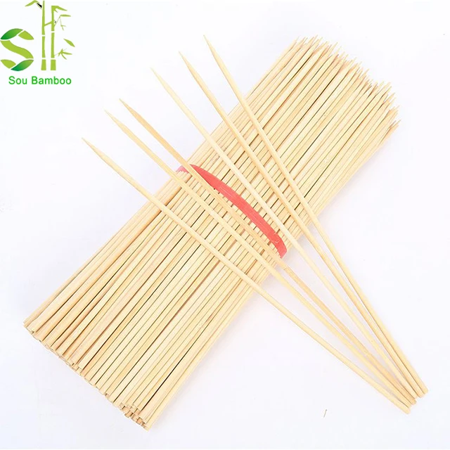 5 mm 6 mm Semi-Pointed Bamboo Candy Sticks 5.25 Inch Bamboo Skewers With Your Logo