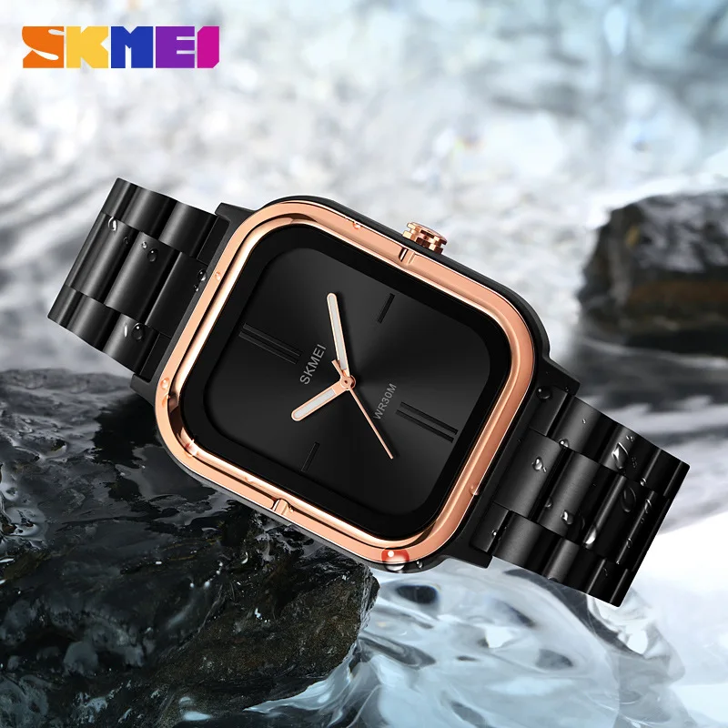 GZ 2275 Trendy Minimalist Three Needle Stainless Steel Strap 38.4mm Waterproof Travel Quartz Movement Skmei Watch Chronograph