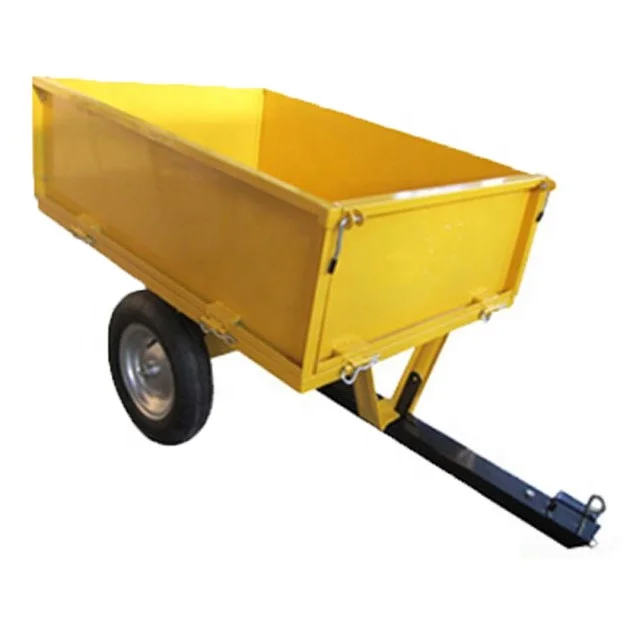 
10 Cu 2 wheels tow behind lawn tractor attachments mower dump cart garden trailer 