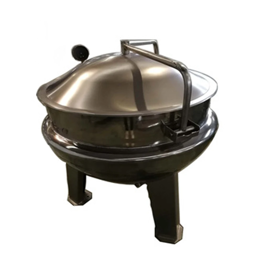 Vertical high pressure steam jacket heating sandwich pot/meatball frying machine