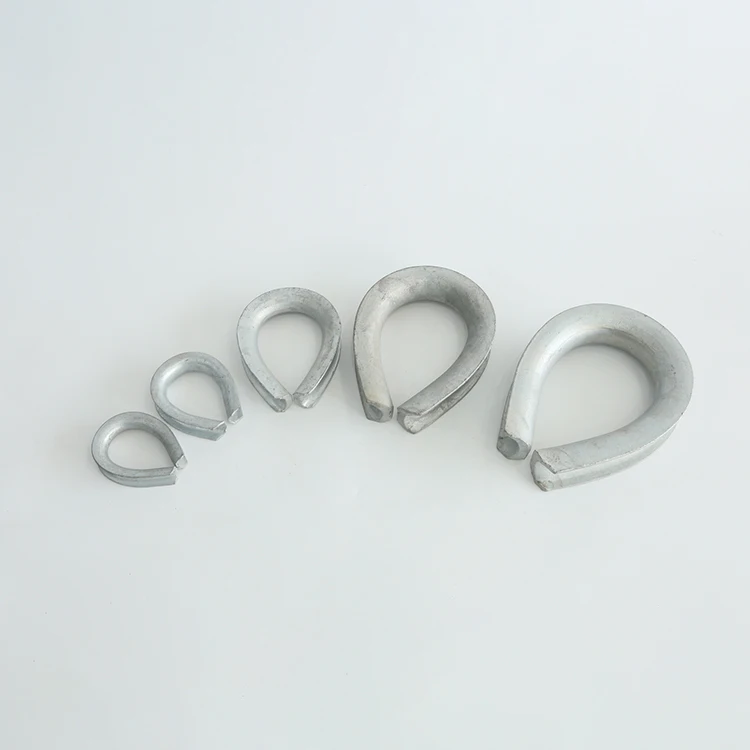 Oem Odm Galvanized Steel Wire Rope Accessory Thimbles G411 Solid Cable Thimble 1/4 Rigging Hardware