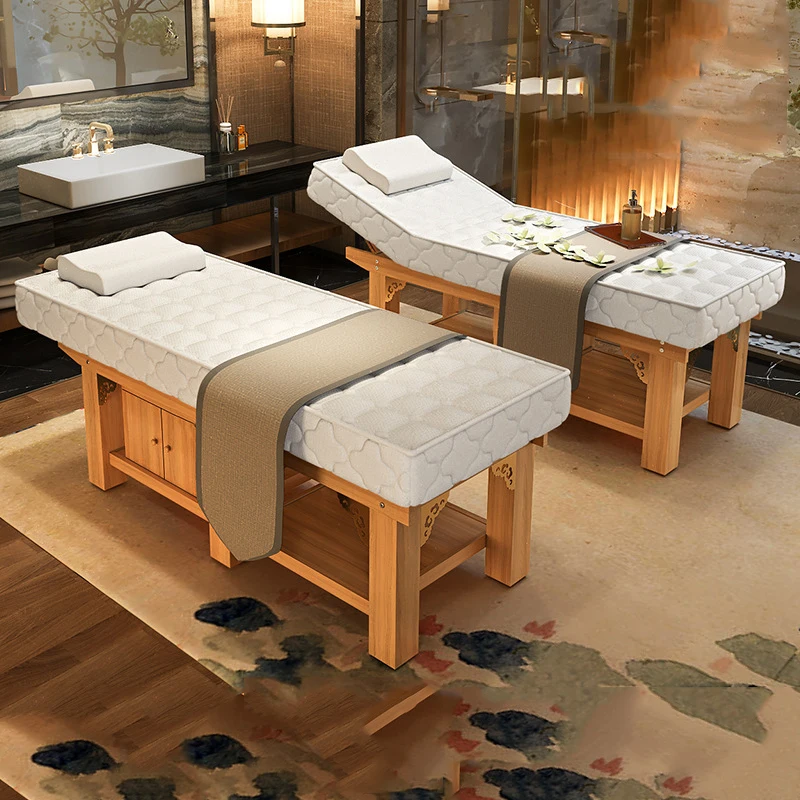 Latex Beauty Bed Folding Bed Solid Wood Beauty Home Massage and Massage Bed Foot Therapy Sofa thai massage table