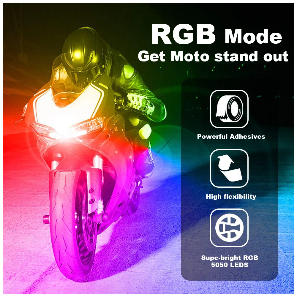 12v 220v Car Roll Helmet Motorcycle Body Lighting System Bar Strip Light Bande Led Clignotants Moto For Harley Davidson Superlow