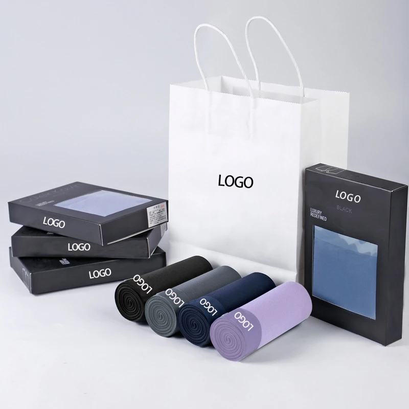 Custom Logo Mens Underwear Packaging Comfortable Boxers for Men Panties Male High Quality Briefs Cotton Underpants Wholesale
