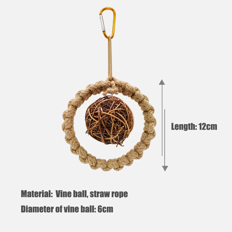 New Design Parrot Chew Toy Natural Cuttlebone Rattan Rope Pine Cones Wooden Toy More Fun Bird Bite