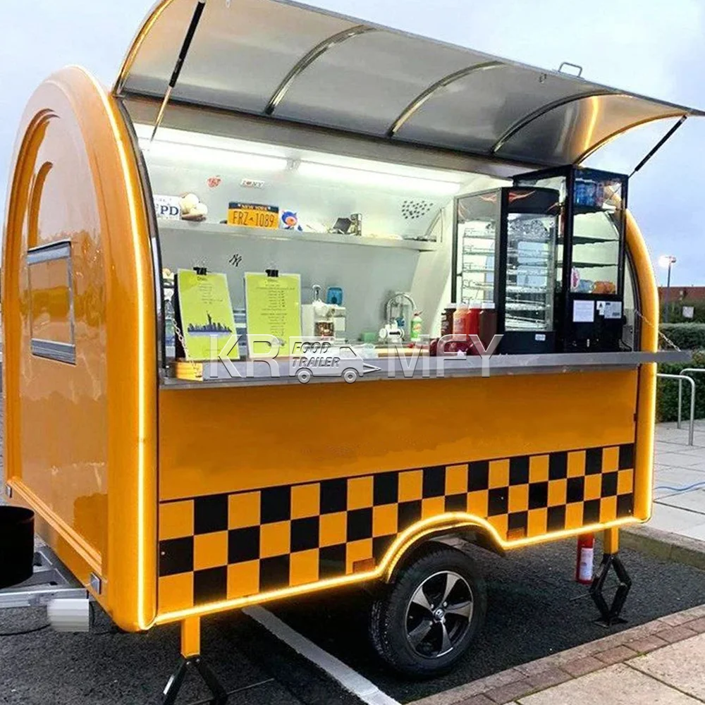 China Coffee Van Fast Food Kiosk Ice Cream Truck Pizza Kitchen Hot Dog Cart Mobile Trailer
