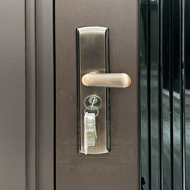 Egyptian Revial Style Waterproof Stainless Steel Doors Front Entry Door Modern Safety Metal Main Door