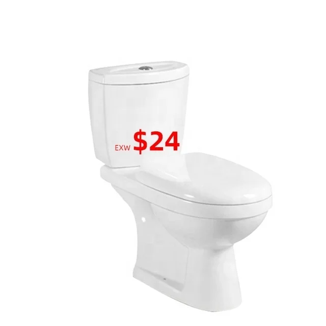 Best Selling Chinese Write Ceramic Two Piece Toilets And Pedestal Basin  Sets For Bathroom