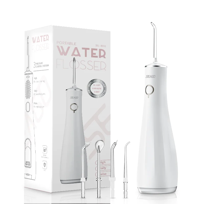 BSCI Approved Seago SG-8009 Portable Water Flosser Cordless DIY Dental Irrigator With Different Nozzles CE Certificate