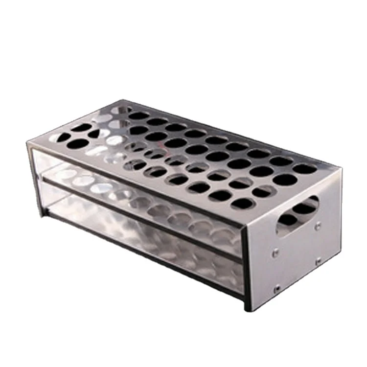 Low price 40-hole aluminum test tube rack with high quality for hospital and medical unit