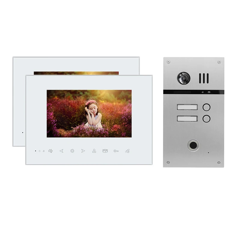 Фабрика 2 провода видео-телефон двери автобуса отпечатков пальцев видео-телефон двери дома домофон для 1/2/3/4 мульти квартиры беспроводной дверной Звонок