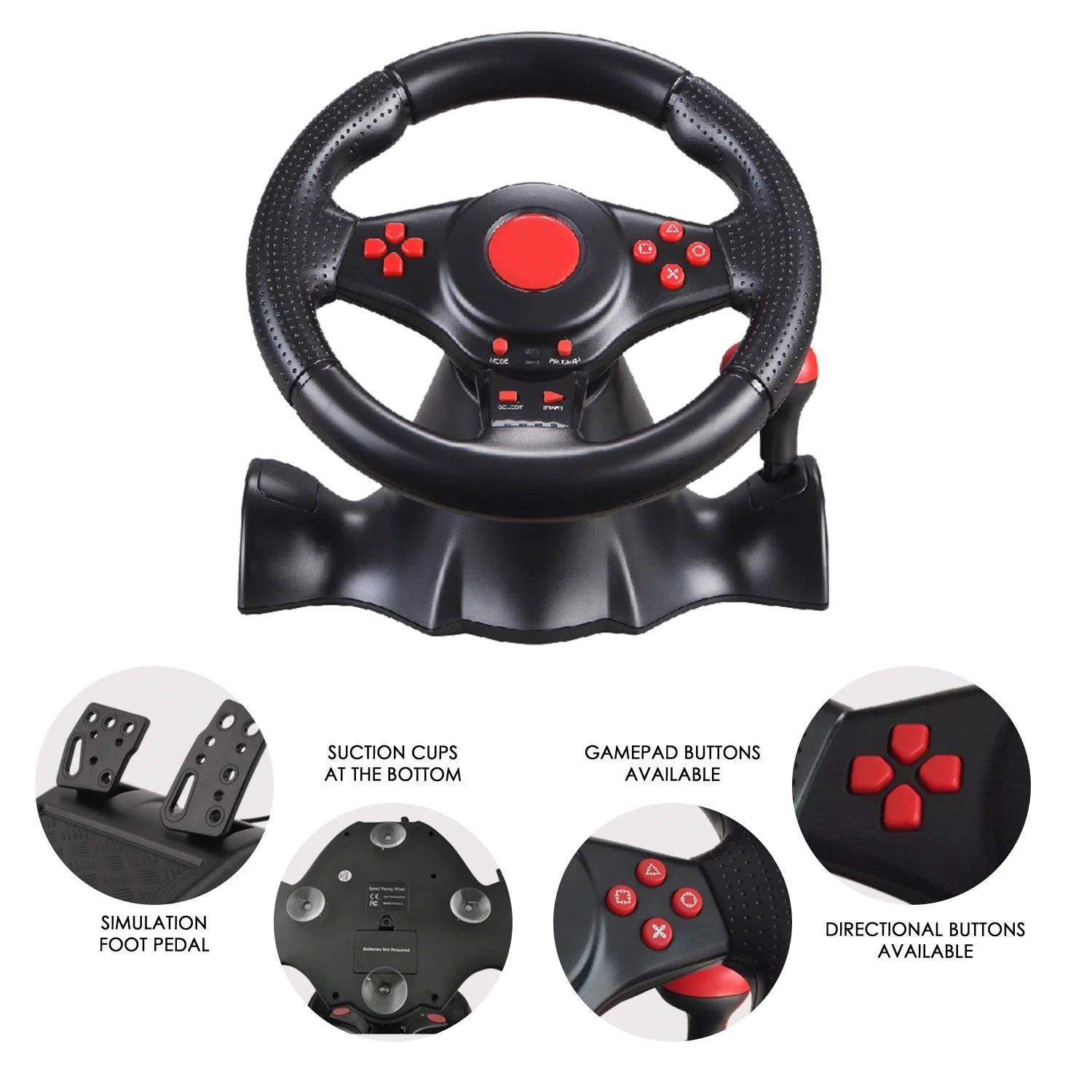 Alucard Programmable Double Vibration Motor Gaming Racing Steering Wheel With Pedal And Shifter For PS4/X-one
