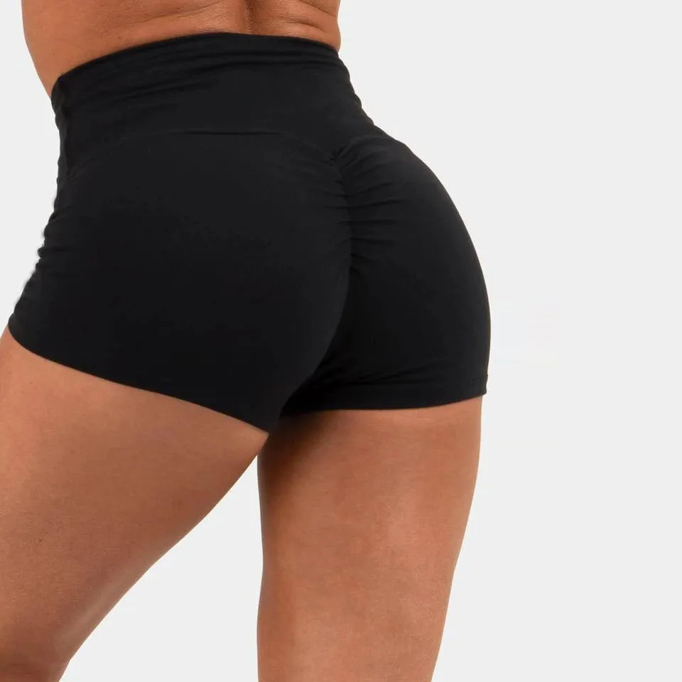 Private label high waist gym training yoga scrunch hip compression shorts women booty shorts