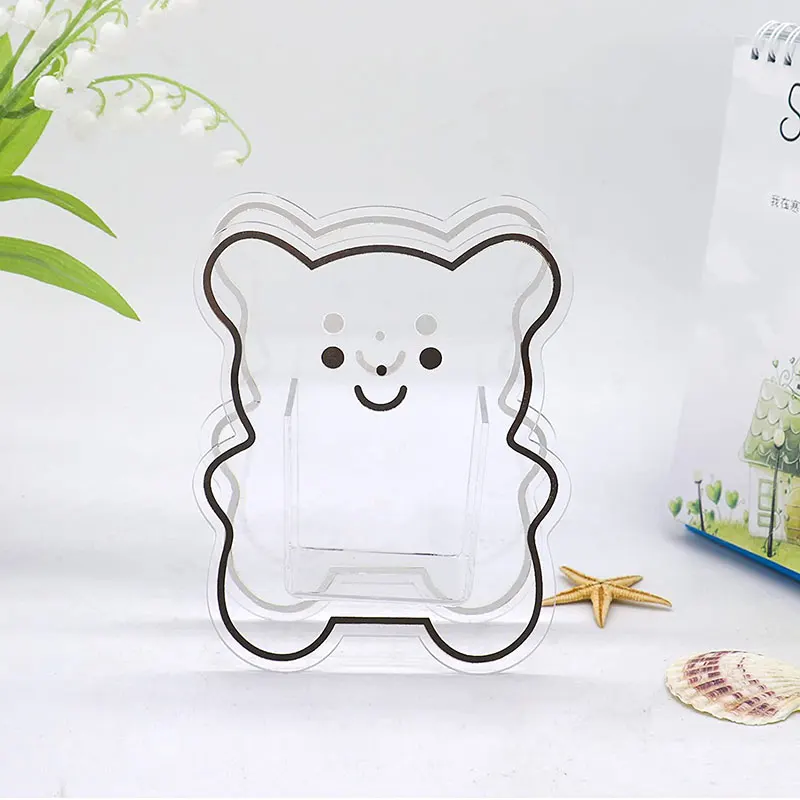 Customized Plastic Kawaii Desktop Organizer Bear Acrylic Pen Pencil Holder