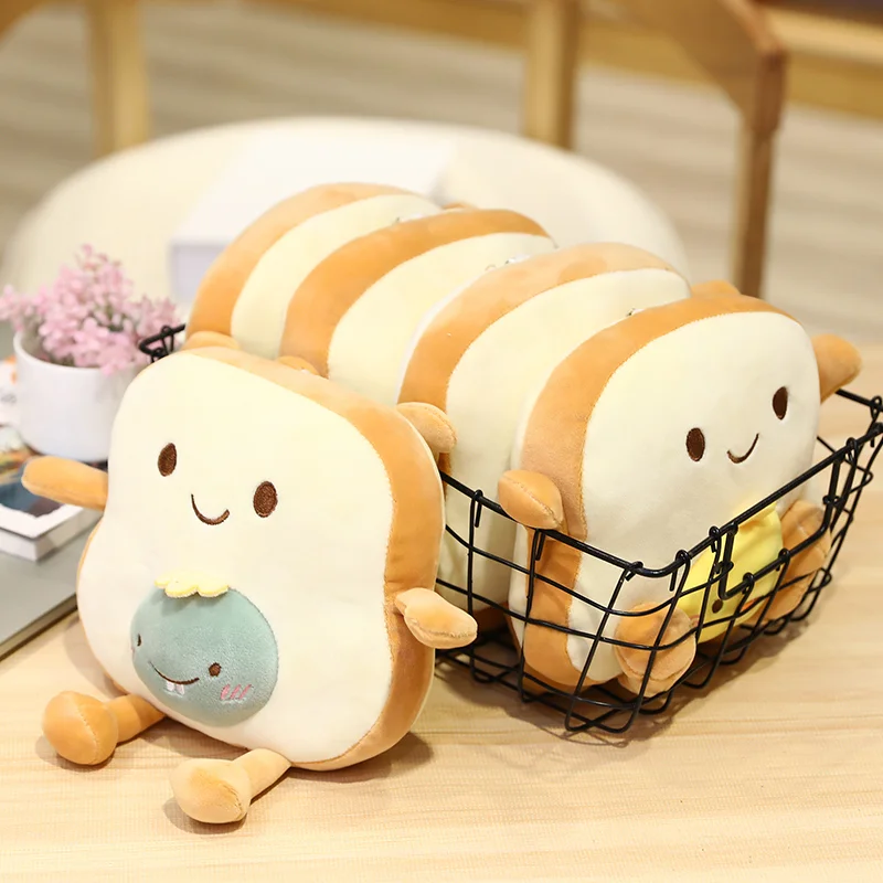 Cute Toast Bread Plush Toy Creative Plush Food Small Pendant Cartoon Animal Plush Sofa Pillow Gifts for Kids